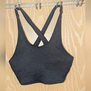 Black Cross-Back Crop Top